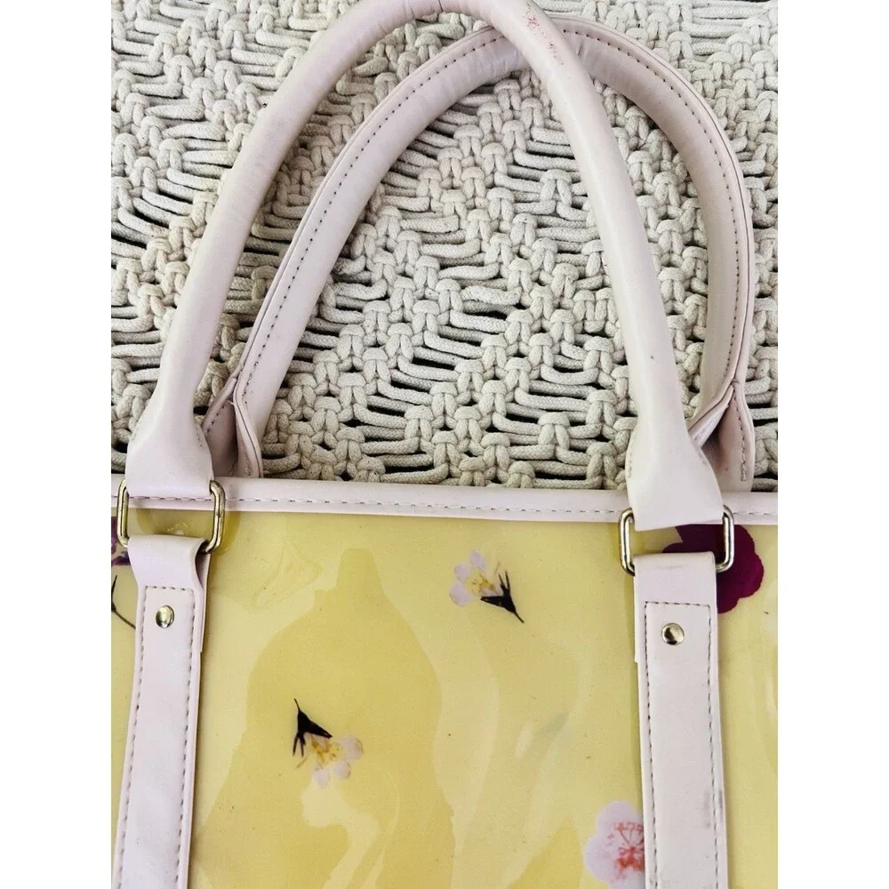 Vintage Vinyl Floral 90s Large Shoulder Tote Bag Y2K